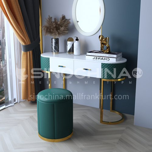 BE-BX001- Light luxury simple fashion style, stainless steel table legs, high-quality leather, light luxury dressing table